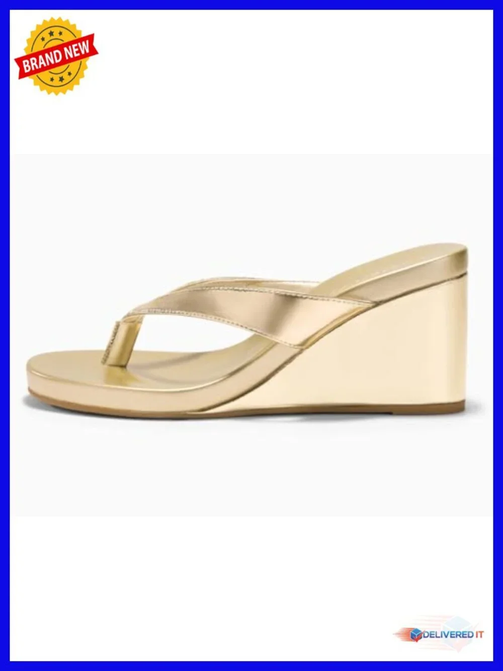 Women's Platform Wedge Sandals Flip Flops Slip On Slides 3.1in Heel